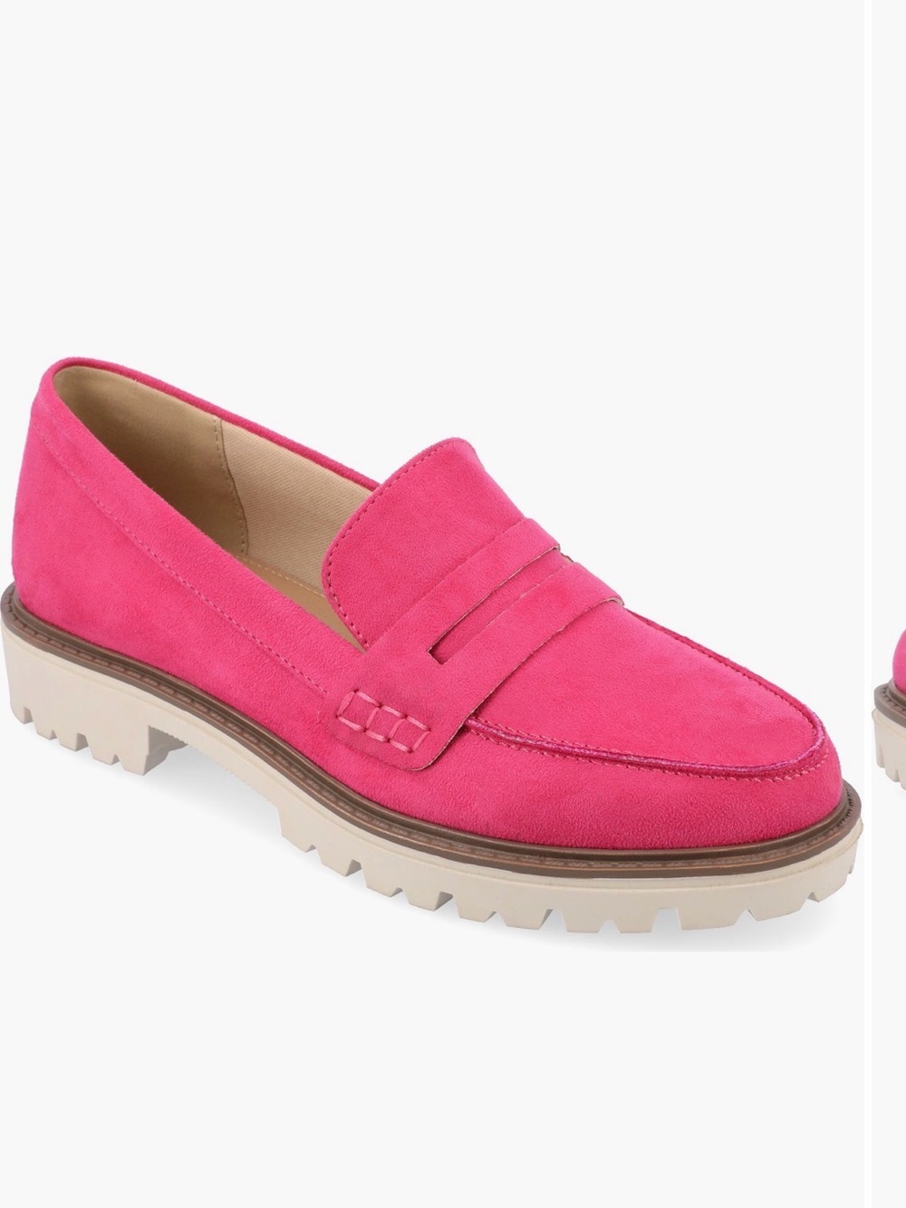 Journey Suede Penny Loafer in Hot Pink Size 8W.  Worn Once.